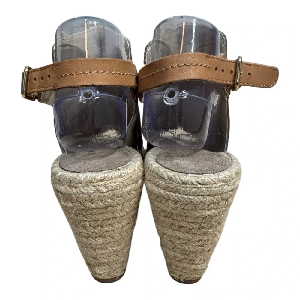 Seychelles Charismatic Taupe Suede Espadrille Wedge Sandals Women’s Size 9